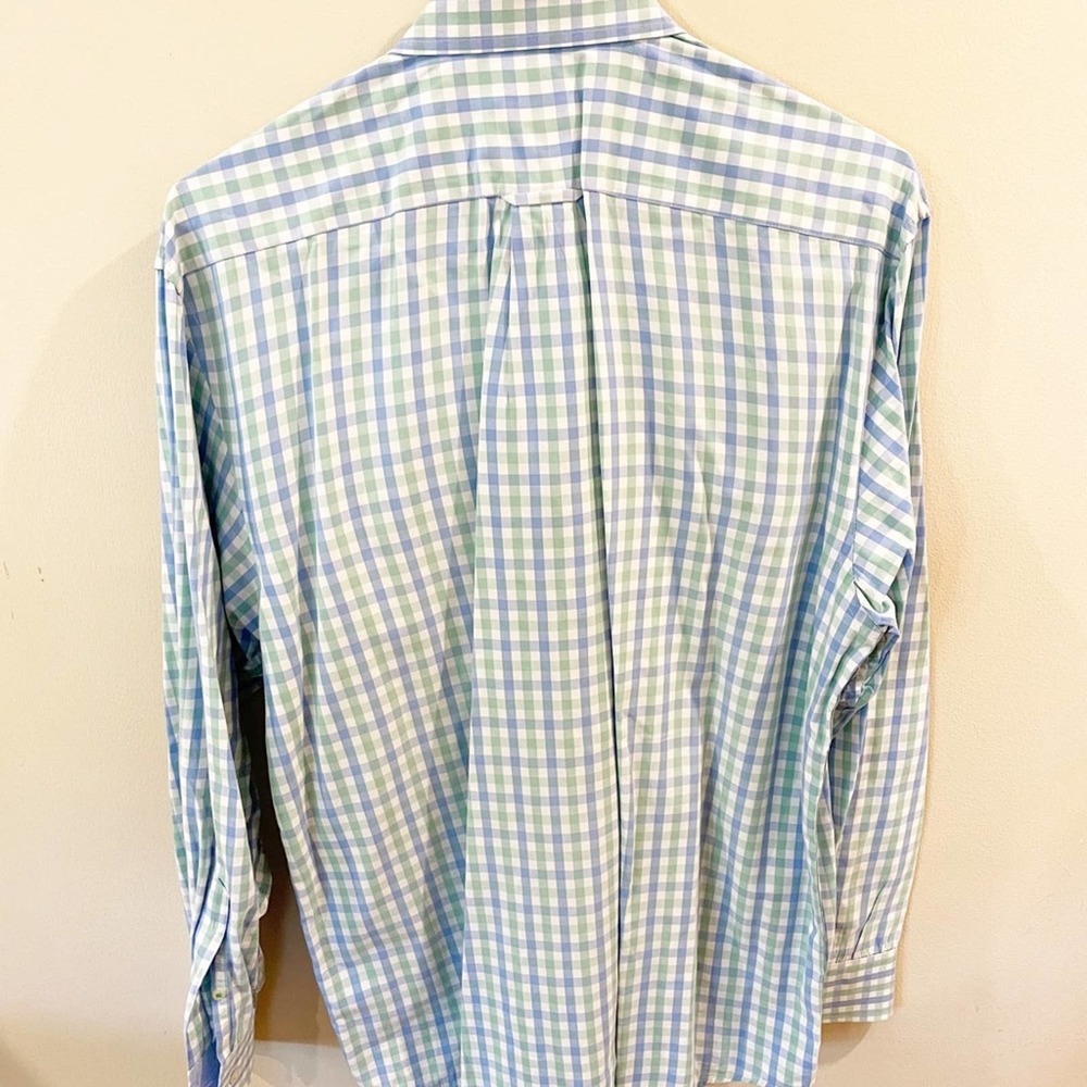 Izod Button Down Plaid Long Sleeve Dress Shirt M - Picture 3 of 8
